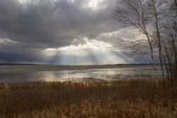 Wabamun Lake on a stormy day.