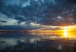 Lac Ste Anne at sunset.