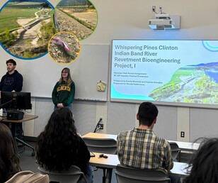 The winning team presents their project.