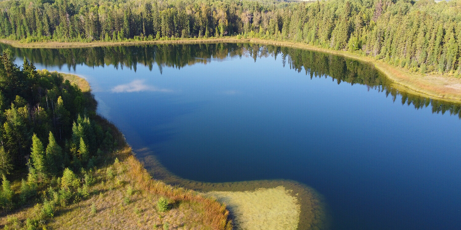 One of the lakes studied in the Carvel Pitted Delta region.