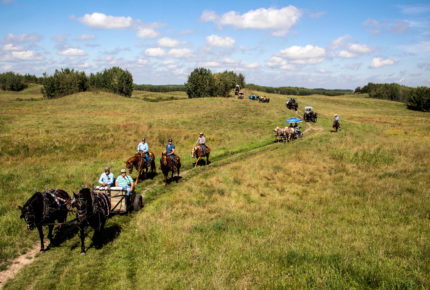 Buck Mountain Provincial Grazing Reserve (17,114 acres - 6925.8 hectares) - Modeste subwatershed. Western Canadian Wagon Train. Photo: Carol Rusinek