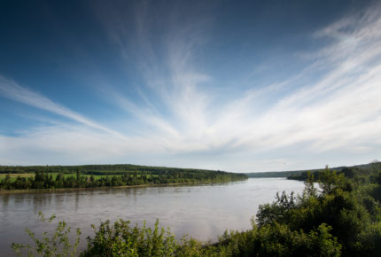 View of the North Saskatchewan River from Buffalo Trail (Hwy 41), south of Elk Point, Alberta, Frog subwatershed. photo: David Aldana